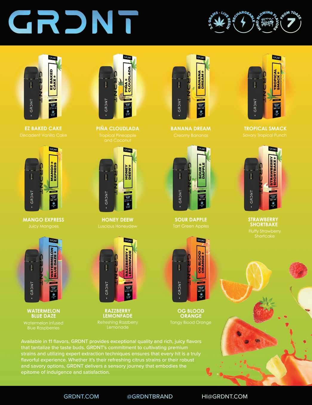 GRDNT Daze Live Resin Disposables 3.5g (5/Pack)