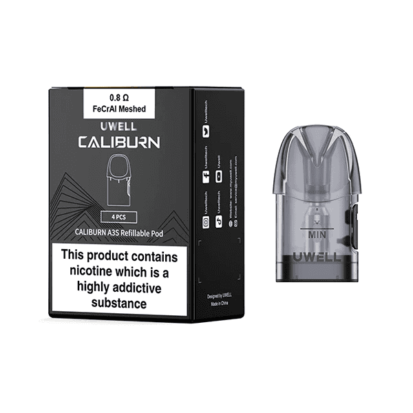 Uwell Caliburn A3S Replacement Pods (4/Pack) – LA Vapor Inc