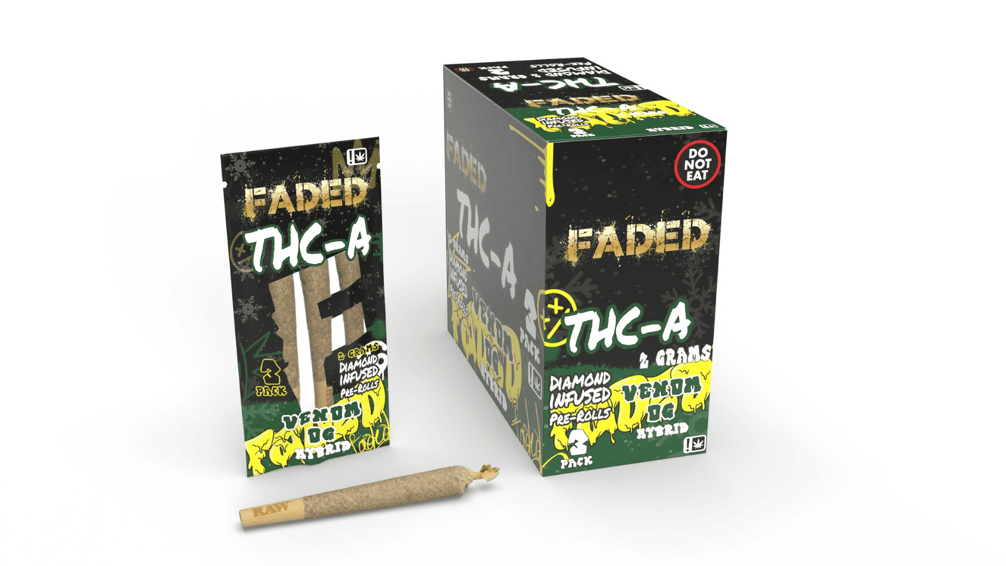 Faded THC-A Diamonds Pre-Rolls 3ct 2g (10/Pack) [DROPSHIP]