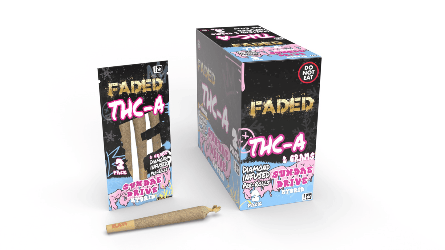 Faded THC-A Diamonds Pre-Rolls 3ct 2g (10/Pack) [DROPSHIP]