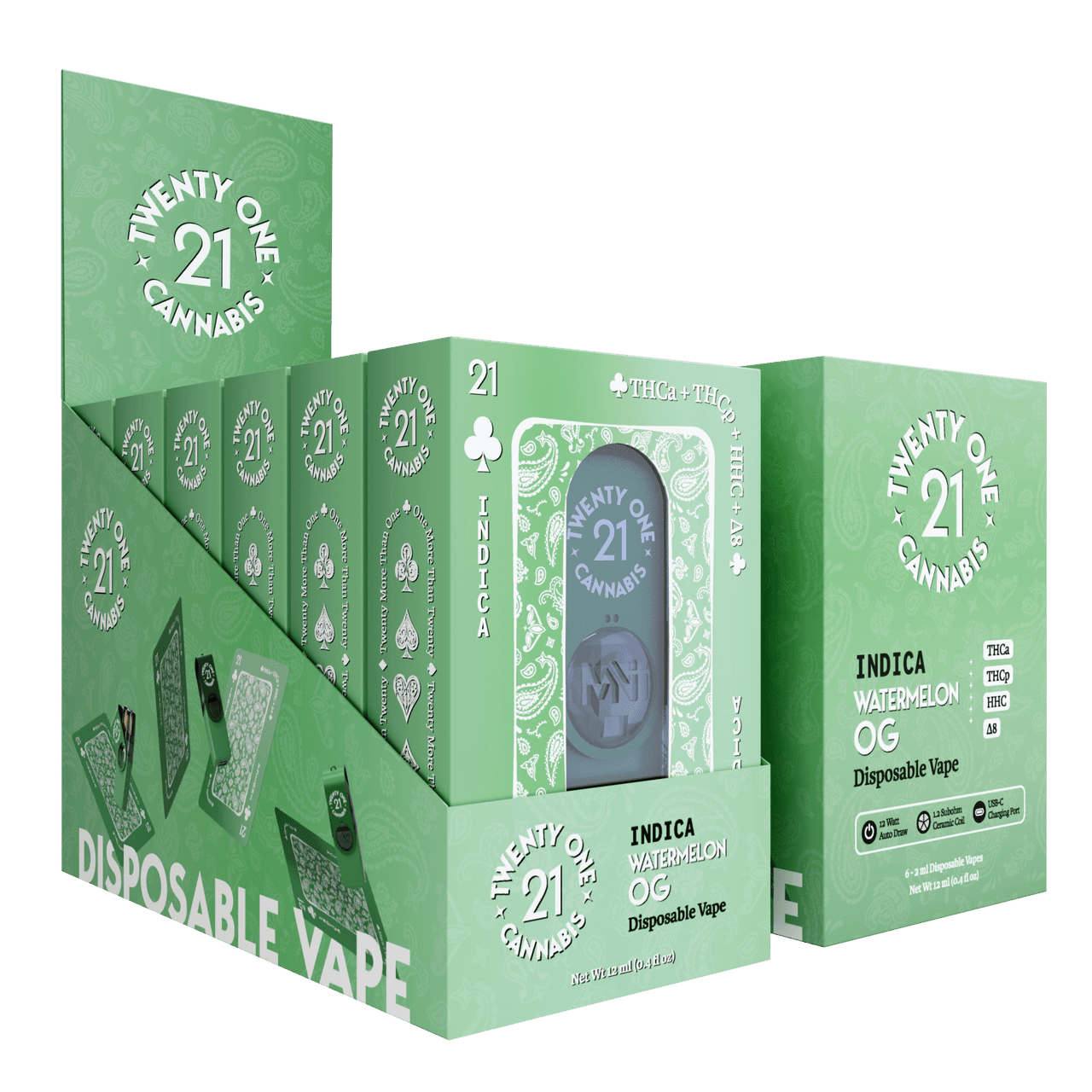 Twenty One THC-A Disposable 2g (6/pack) - Clearance