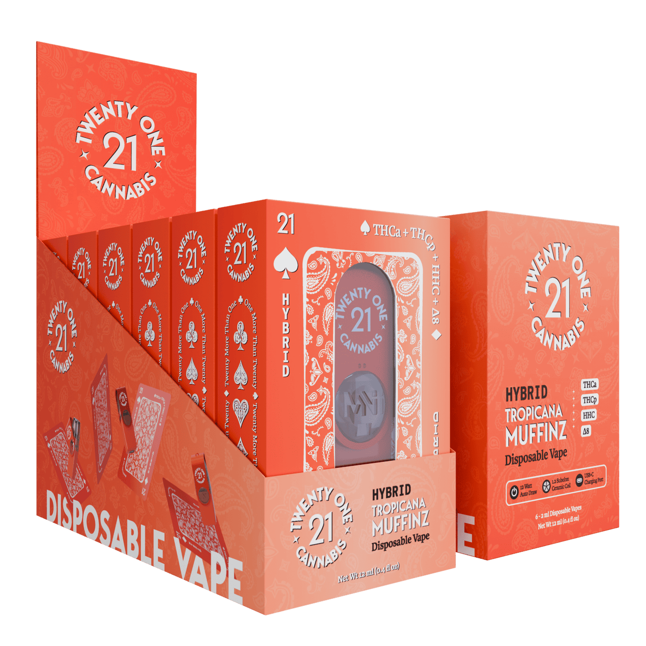 Twenty One THC-A Disposable 2g (6/pack) - Clearance