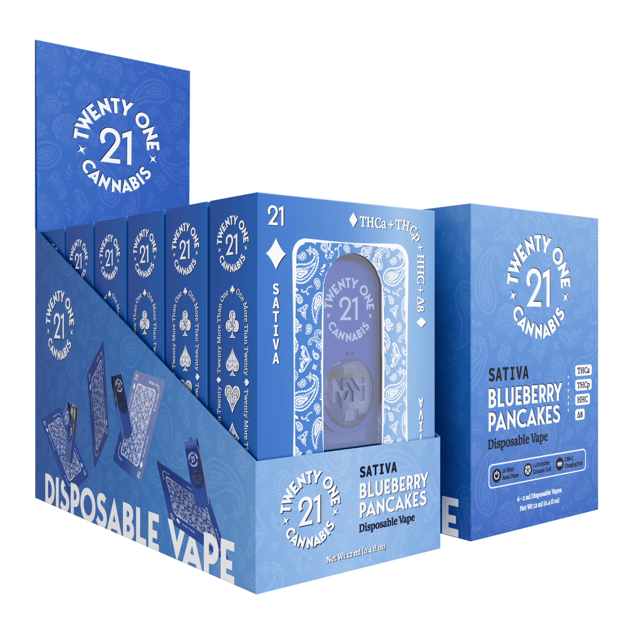 Twenty One THC-A Disposable 2g (6/pack) - Clearance