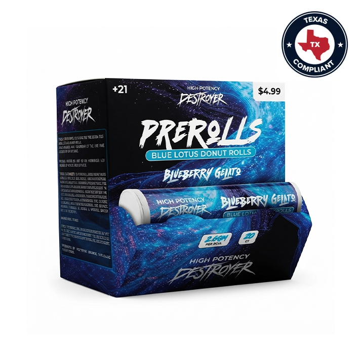 Destroyer Blue Lotus Donut Rolls $4.99 2g (20/pack) [TX Compliant]