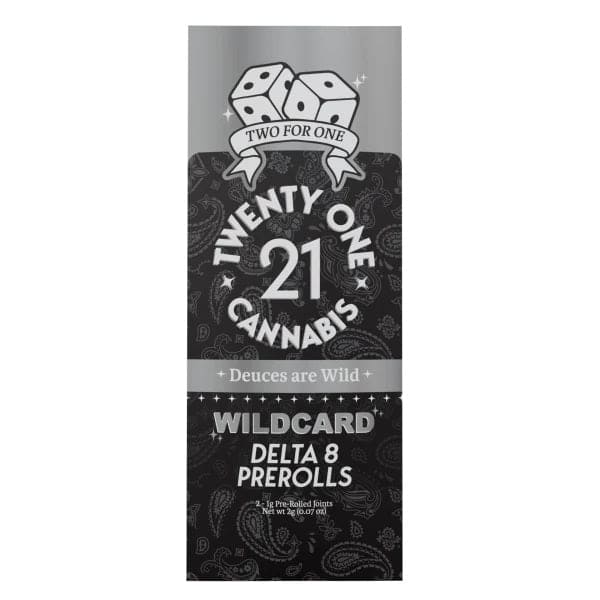 Twenty One Delta 8 Pre-Rolls 2ct 2g (6/Pack) [DROPSHIP]