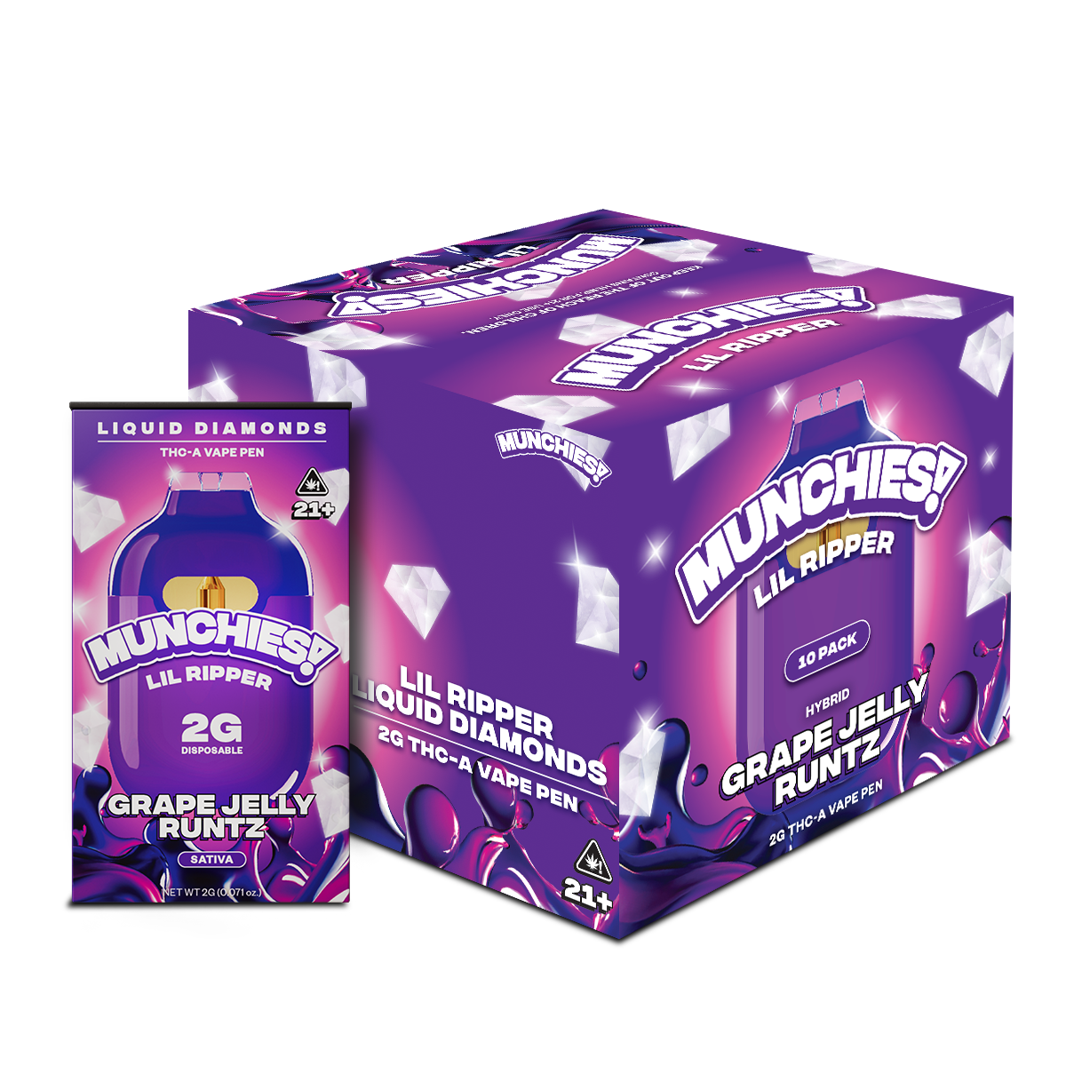 Munchies Lil Ripper Disposable THCA 2g (10/pack) [DROPSHIP]