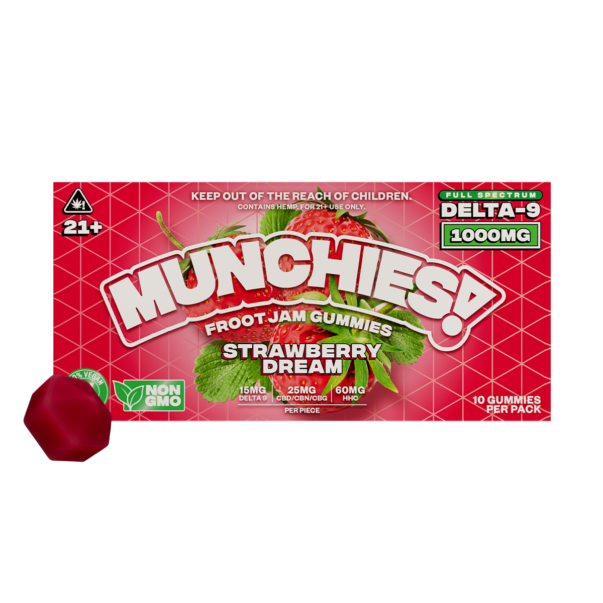 Munchies Froot Jam Gummies D9 1000mg (10/pack) [DROPSHIP]