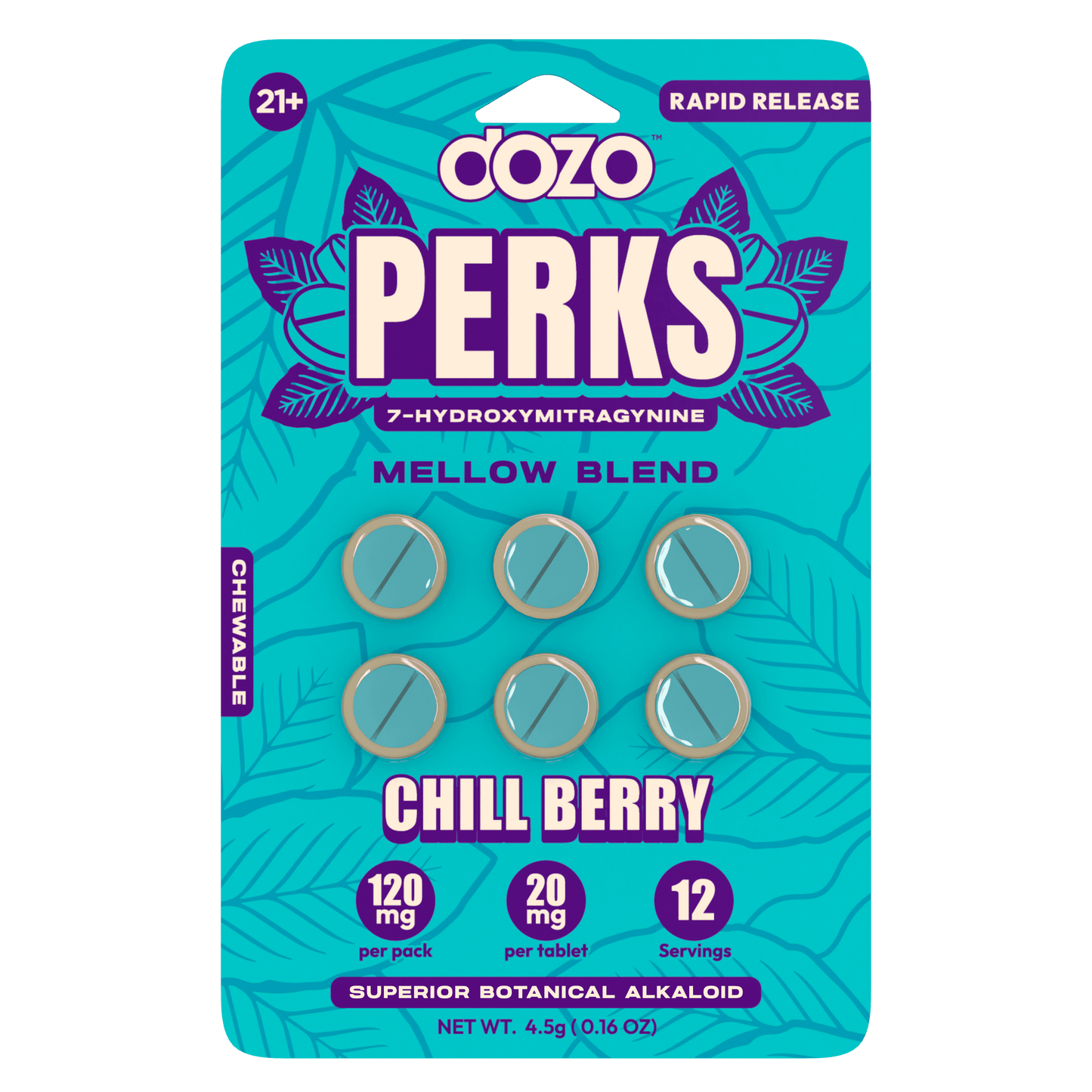 Dozo 7-Hydroxy Perks Tablet 6ct 20mg (SINGLE)