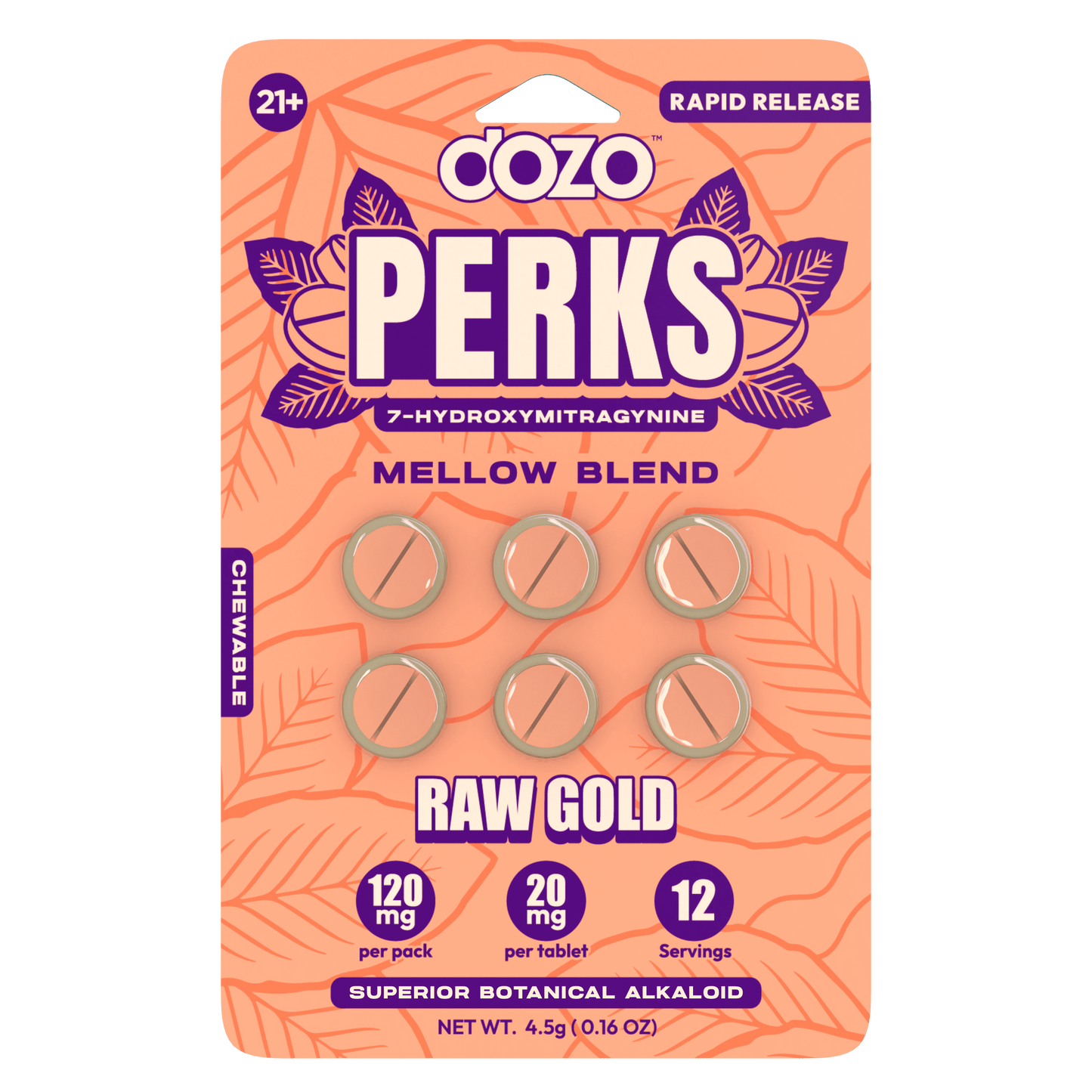 Dozo 7-Hydroxy Perks Tablet 6ct 20mg (SINGLE)