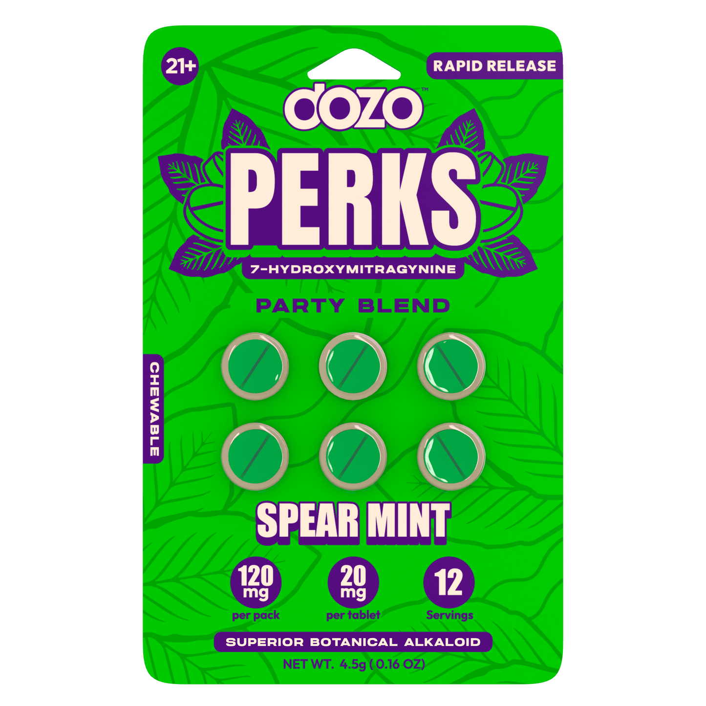 Dozo 7-Hydroxy Perks Tablet 6ct 20mg (SINGLE)