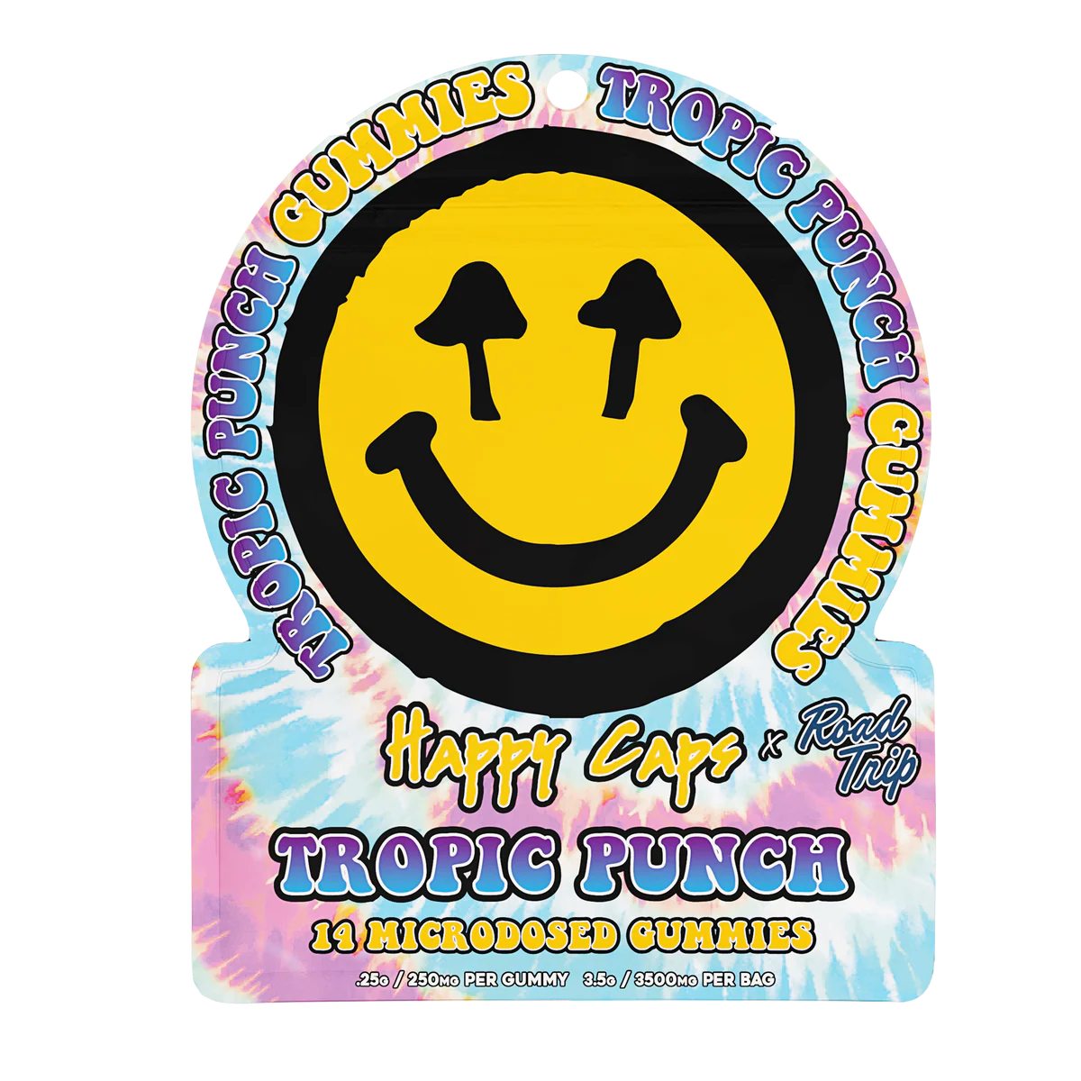 Happy Caps x Road Trip Mushroom Microdose Gummies 14ct (SINGLE)