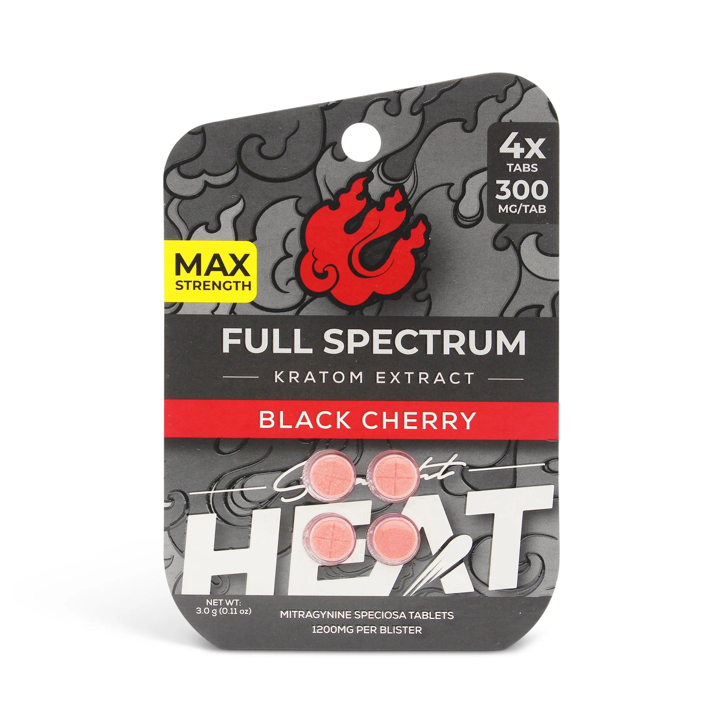 Straight Heat Full Spectrum Kratom Extract Tabs 300mg 4ct (SINGLE)