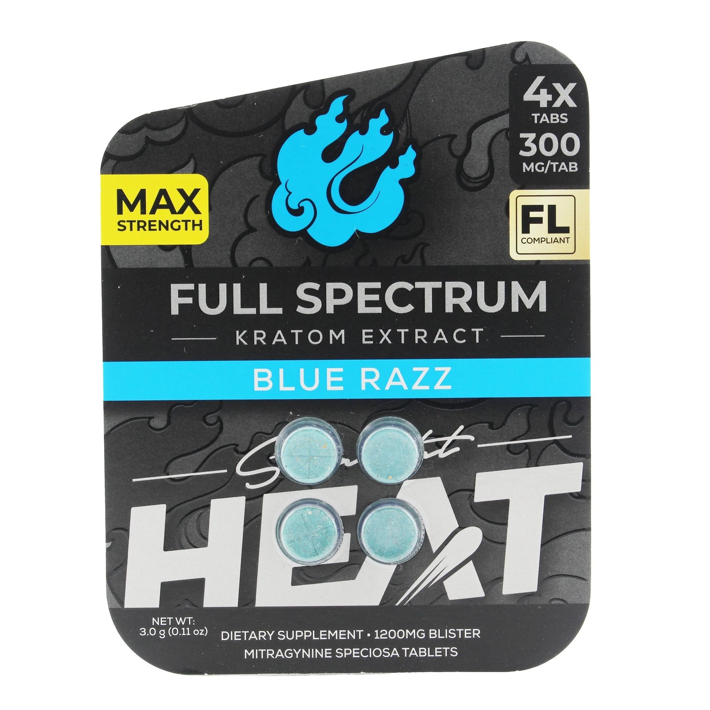Straight Heat Full Spectrum Kratom Extract Tabs 300mg 4ct (SINGLE)