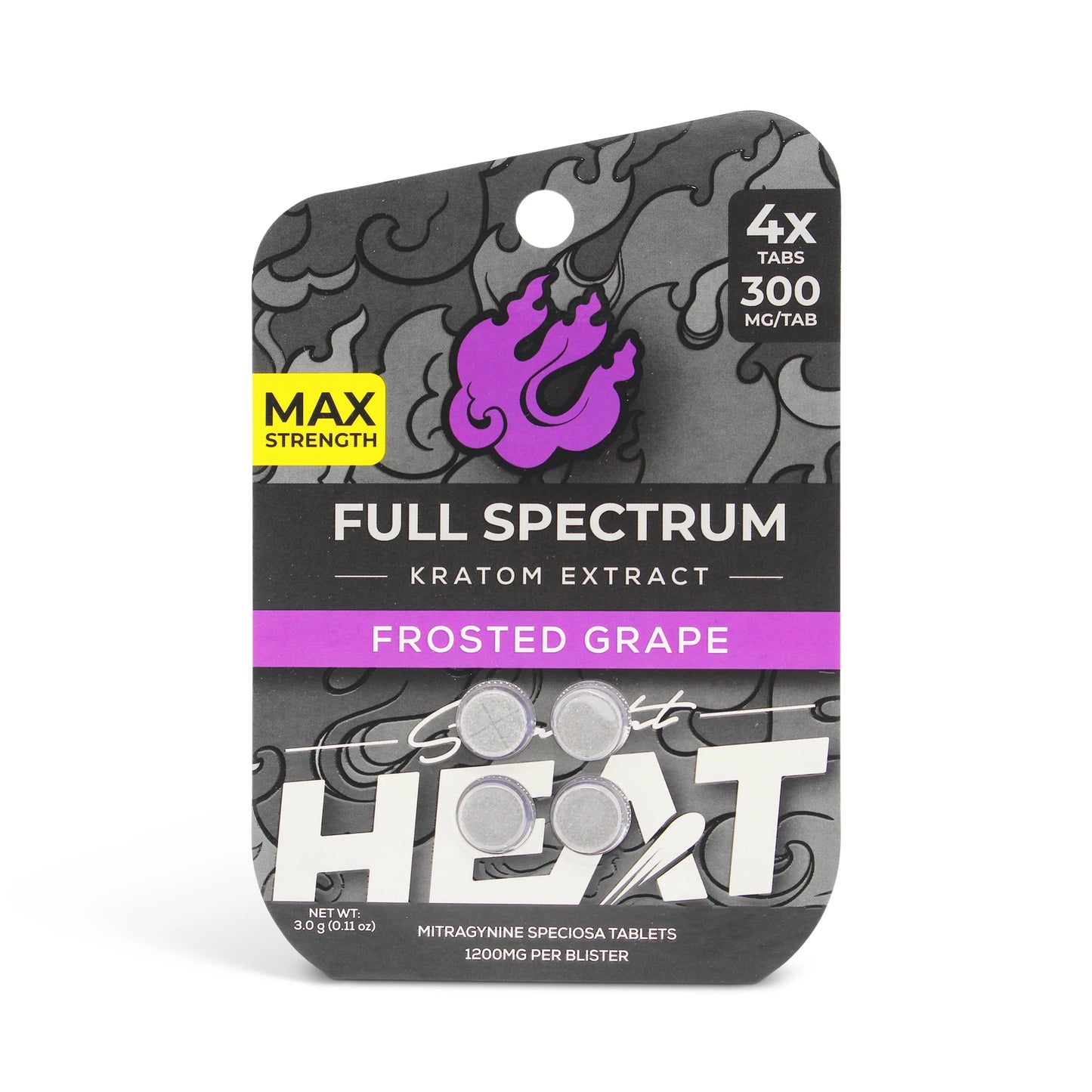 Straight Heat Full Spectrum Kratom Extract Tabs 300mg 4ct (SINGLE)