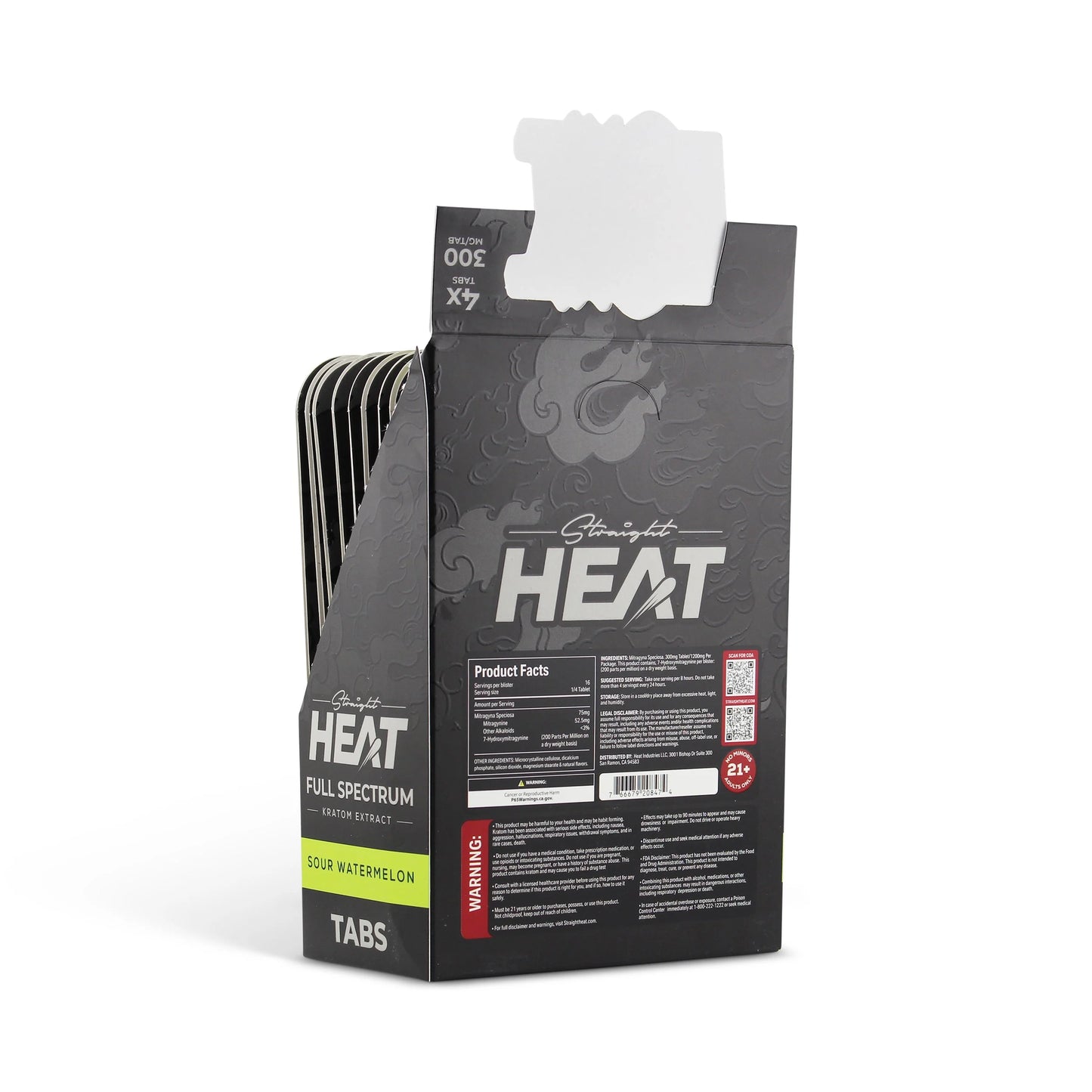 Straight Heat Full Spectrum Kratom Extract Tabs 300mg 4ct (SINGLE)