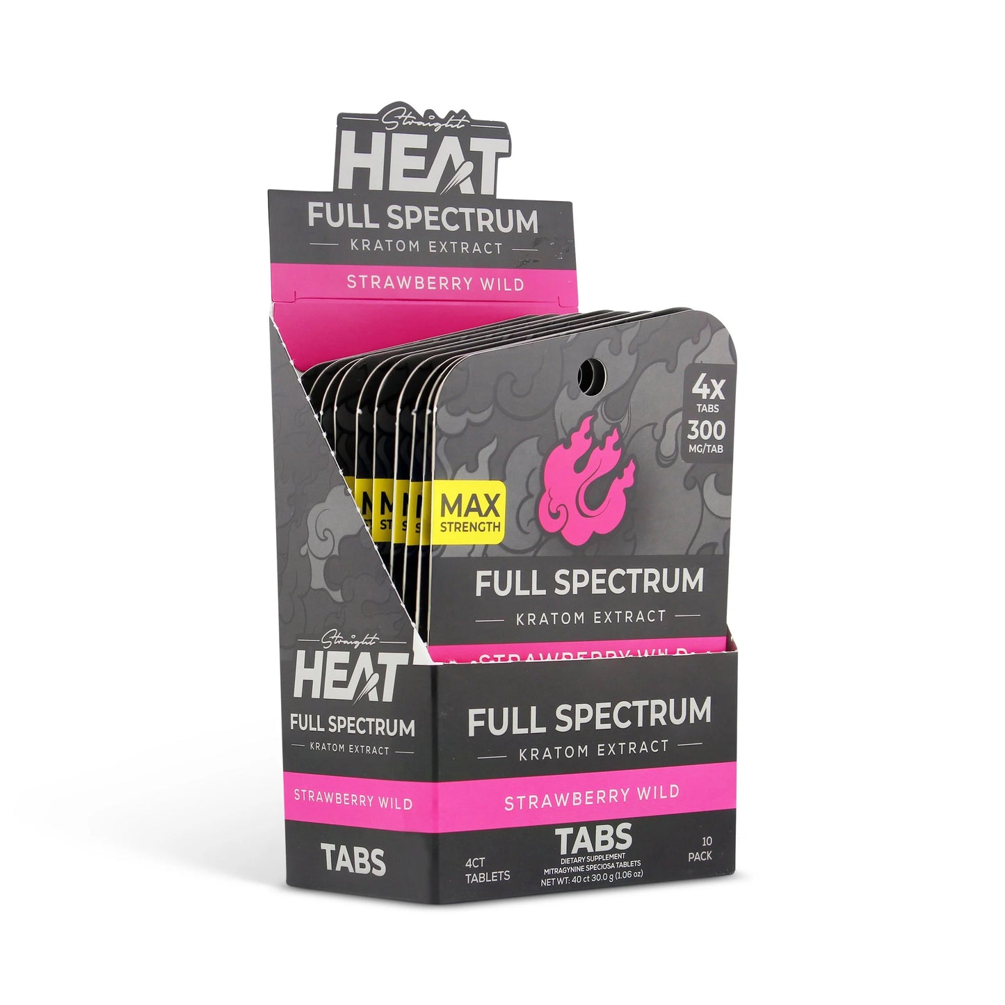 Straight Heat Full Spectrum Kratom Extract Tabs 300mg 4ct (SINGLE)
